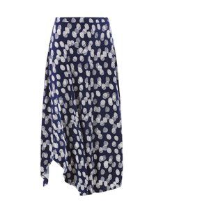 Chico´s Crosshatch Dots Curved Hemline Maxi Skirt in Midnight Size 2 NWT